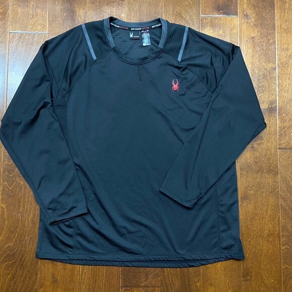 Spyder Active ProWeb Athletic Black Long Sleeve Top 3M Men's Size Extra Large - Picture 3 of 8
